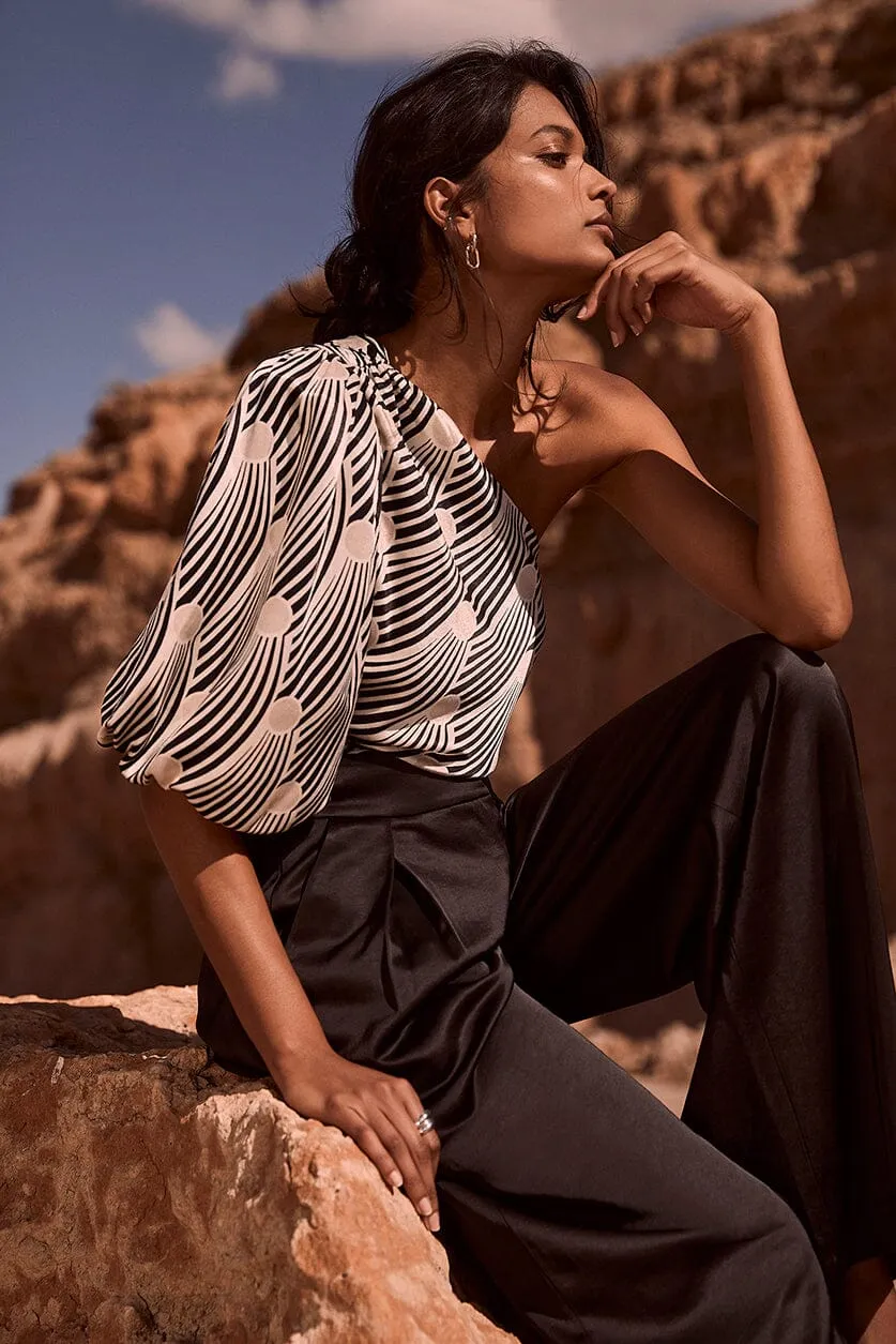 Black Satin Wide Leg Trousers sold by Mint Velvet product image thumbnail 3