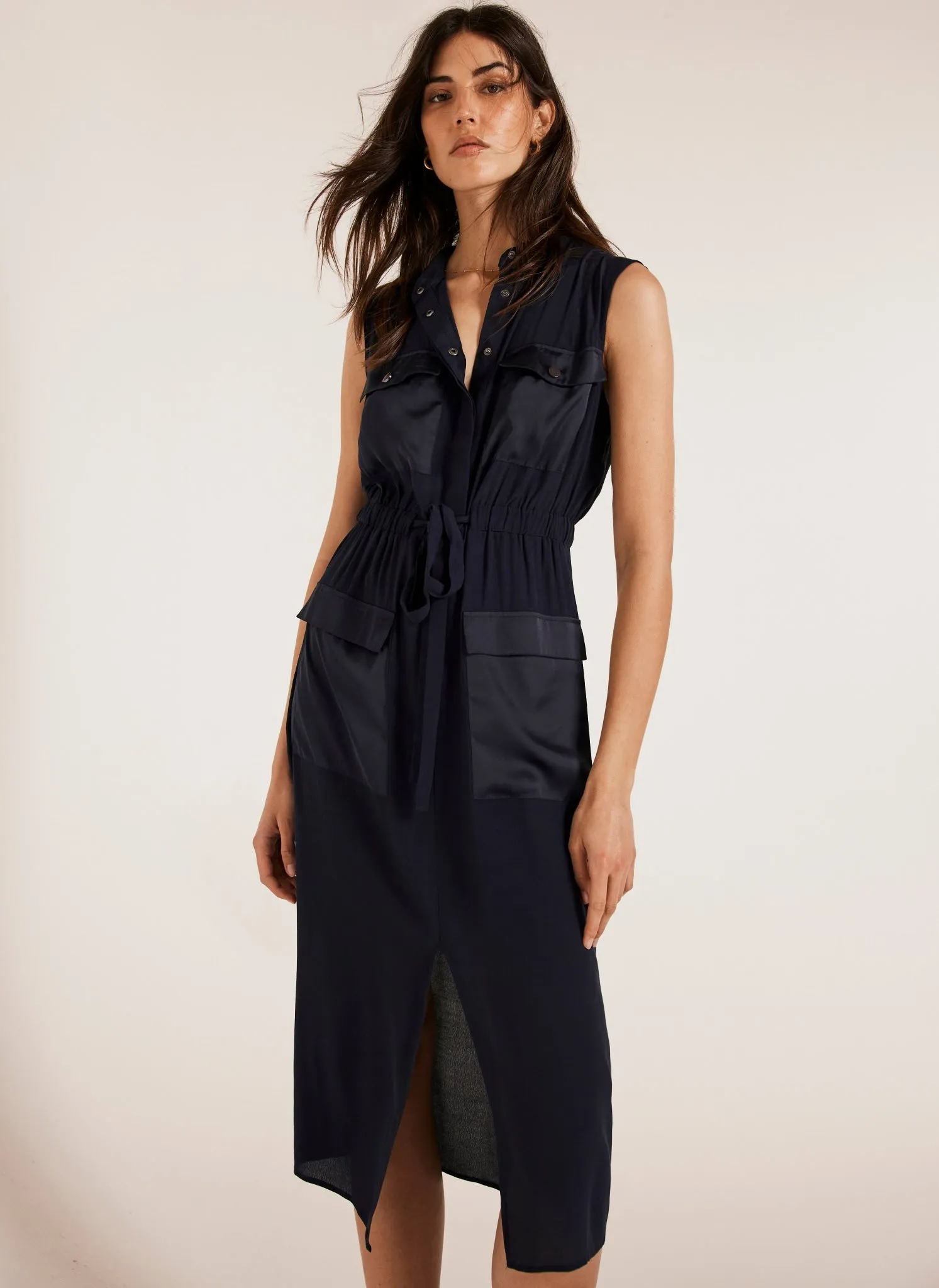 Navy Utility Midi Shirt Dress sold by Mint Velvet product image thumbnail 2