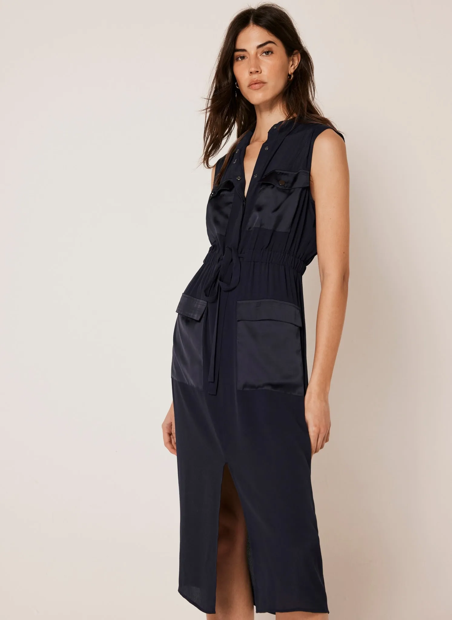 Navy Utility Midi Shirt Dress sold by Mint Velvet