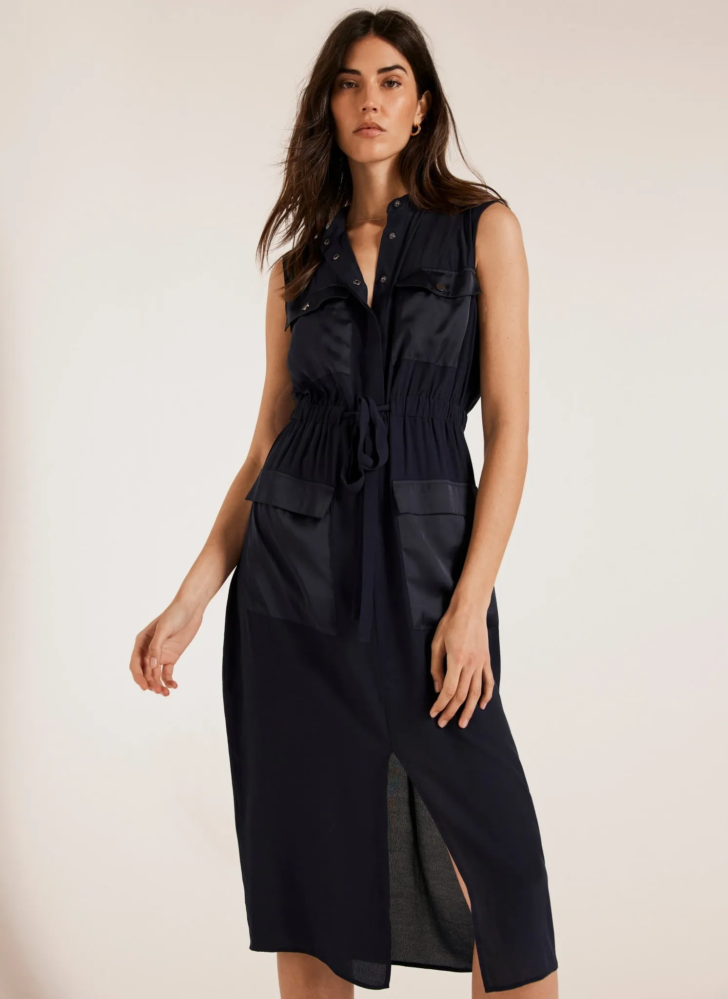 Navy Utility Midi Shirt Dress sold by Mint Velvet product image thumbnail 3