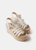 Cream Leather Gladiator Platform Sandals sold by Mint Velvet