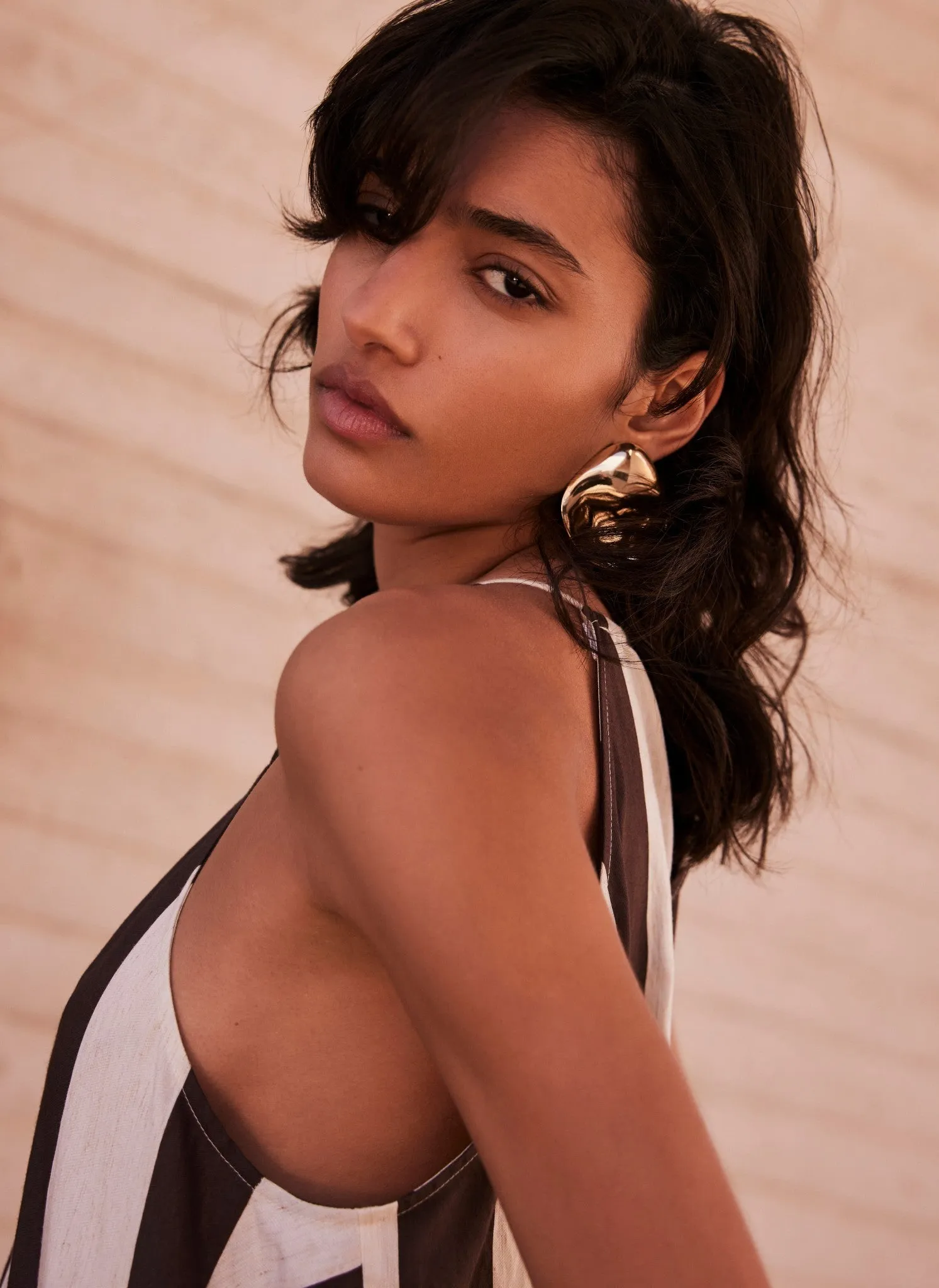 Brown Stripe Halter Maxi Dress sold by Mint Velvet product image thumbnail 5