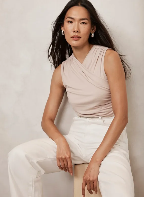 Pink Draped Front Top sold by Mint Velvet