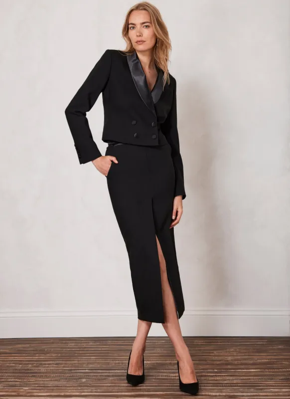 Black Tuxedo Maxi Skirt sold by Mint Velvet