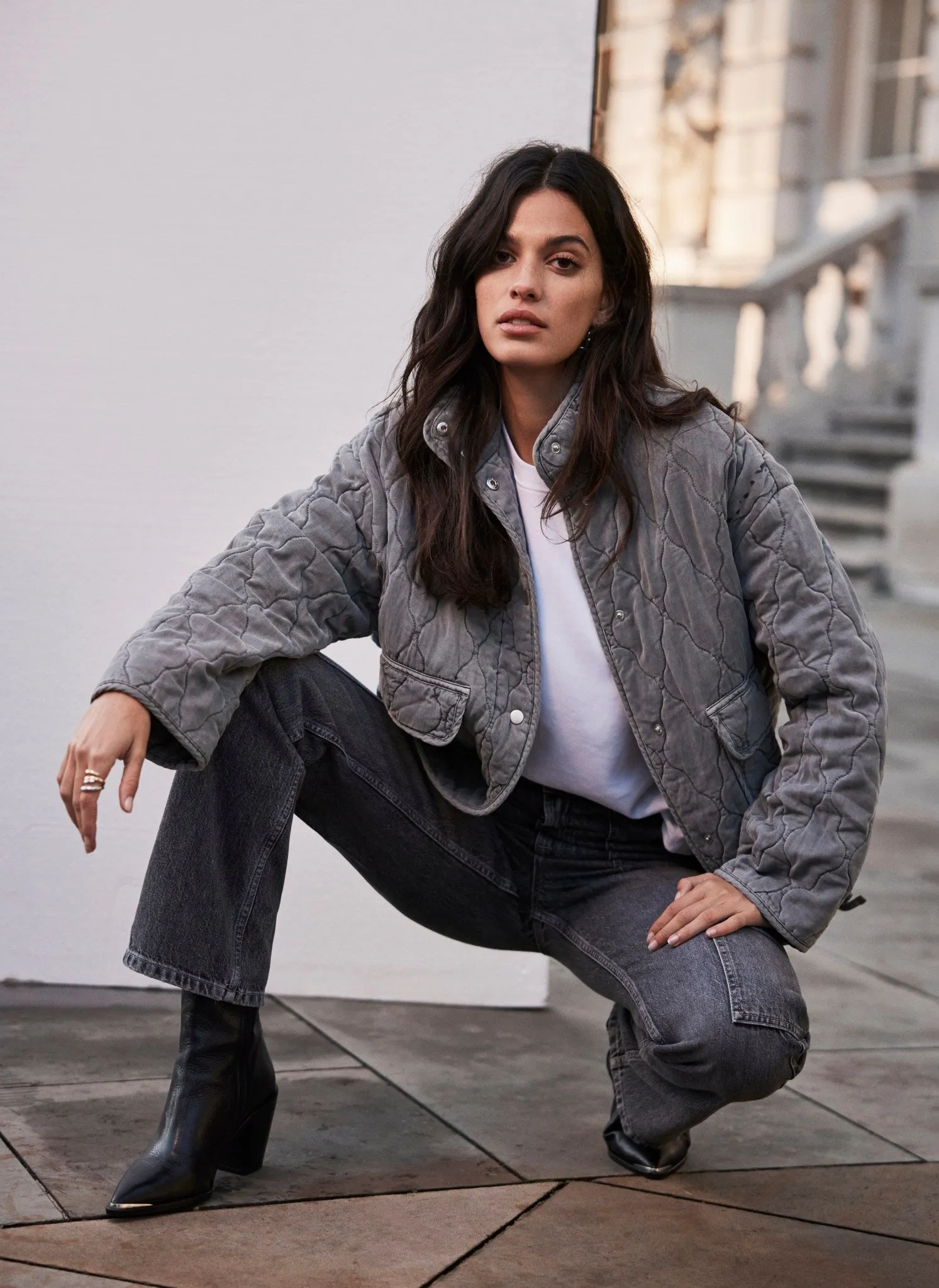 Washed Grey Quilted Jacket sold by Mint Velvet product image thumbnail 2