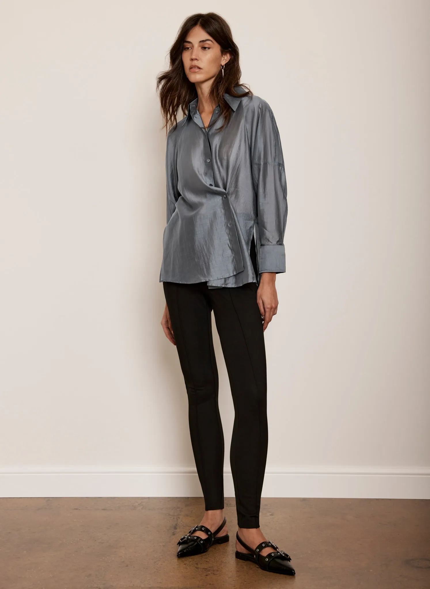 Grey Sheer Long Sleeve Shirt sold by Mint Velvet product image thumbnail 4