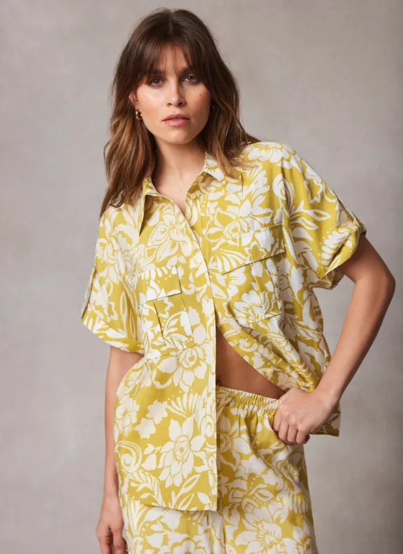 Yellow Floral Print Shirt sold by Mint Velvet