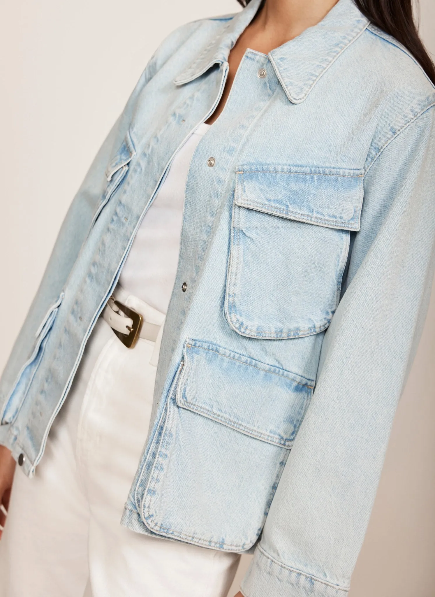 Light Indigo Pocket Denim Jacket sold by Mint Velvet product image thumbnail 3