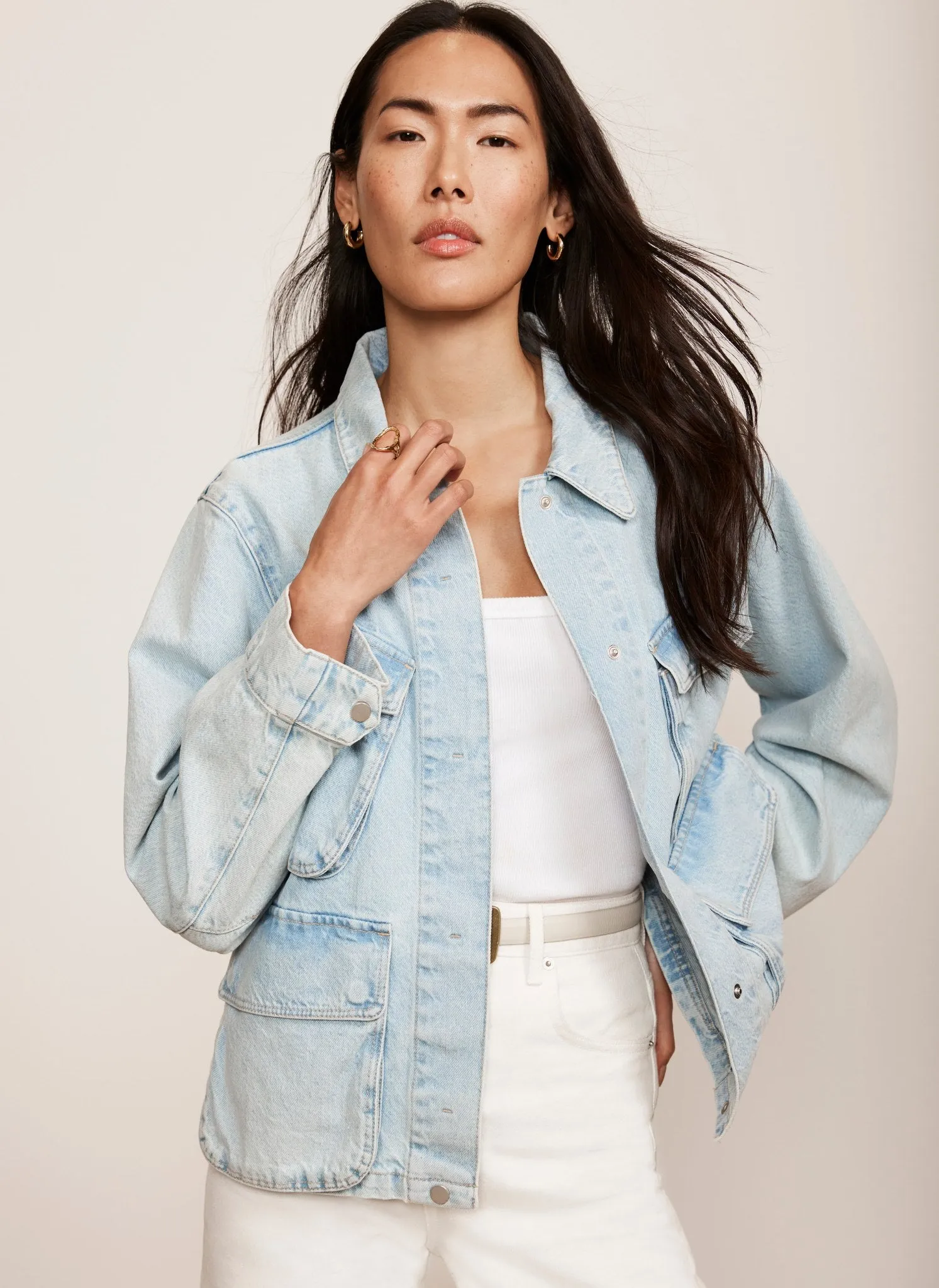 Light Indigo Pocket Denim Jacket sold by Mint Velvet