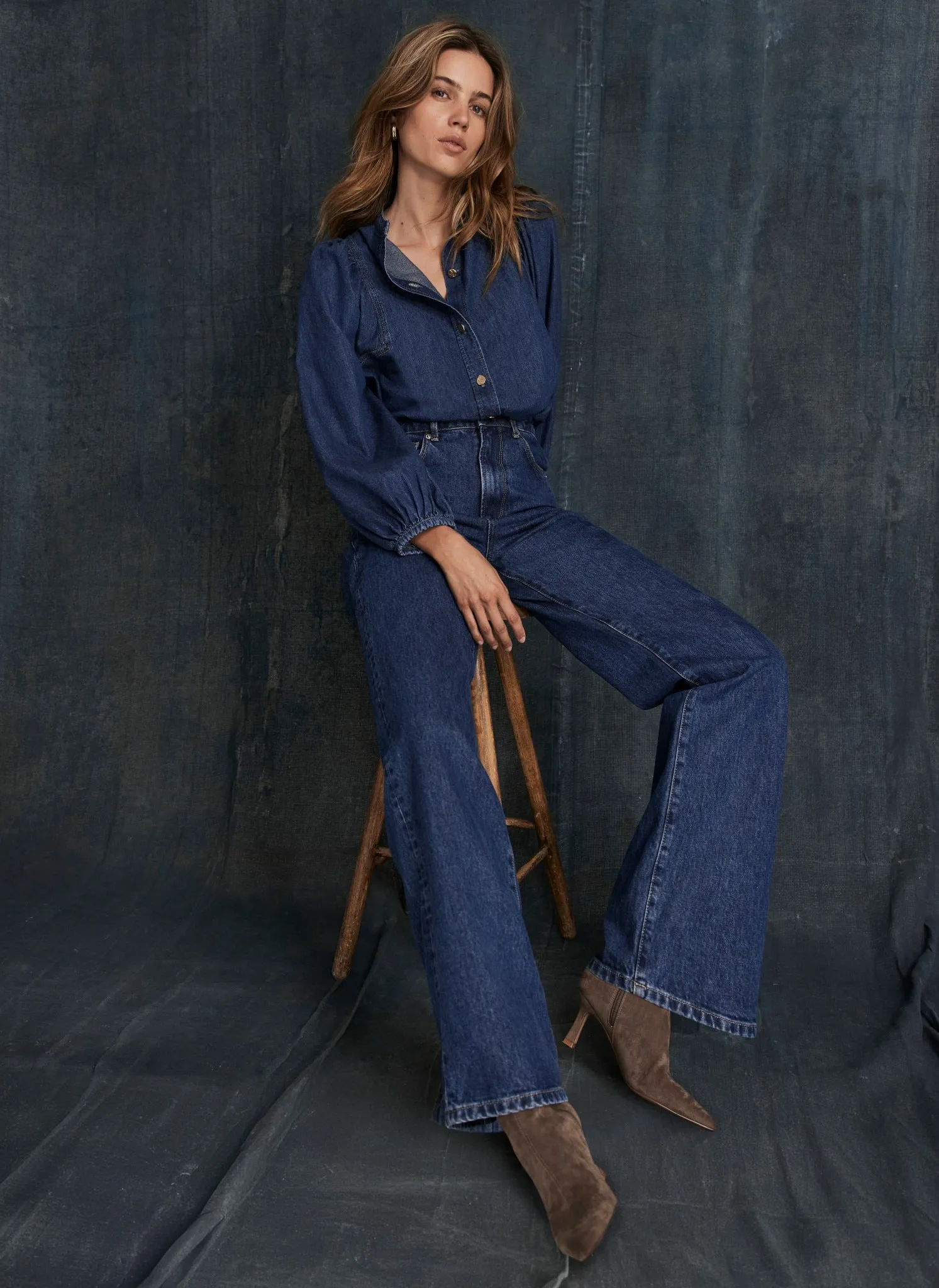 Mid Indigo Workable Wide Jeans sold by Mint Velvet product image thumbnail 3