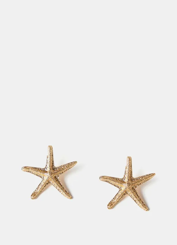 Gold Tone Starfish Statement Earrings sold by Mint Velvet