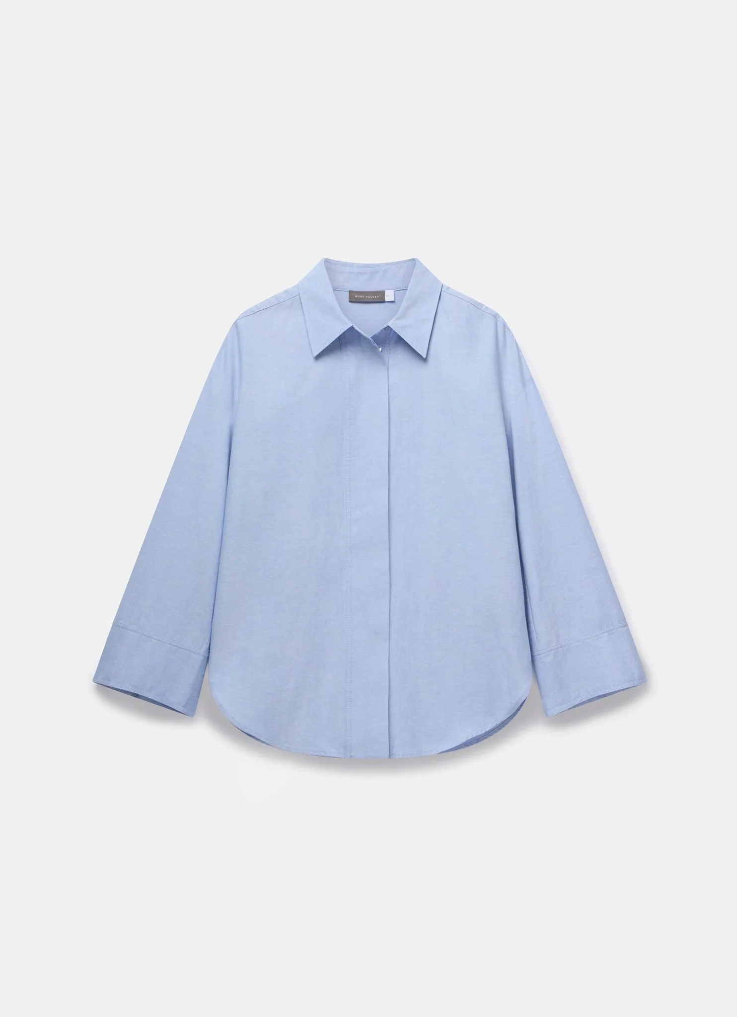 Blue Oversized Cotton Shirt sold by Mint Velvet product image thumbnail 5
