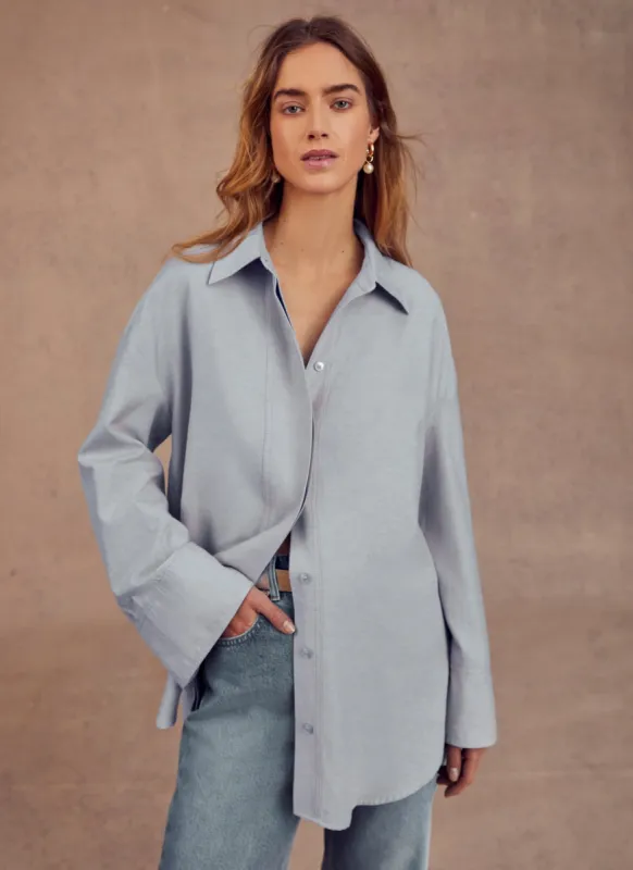 Blue Oversized Cotton Shirt sold by Mint Velvet