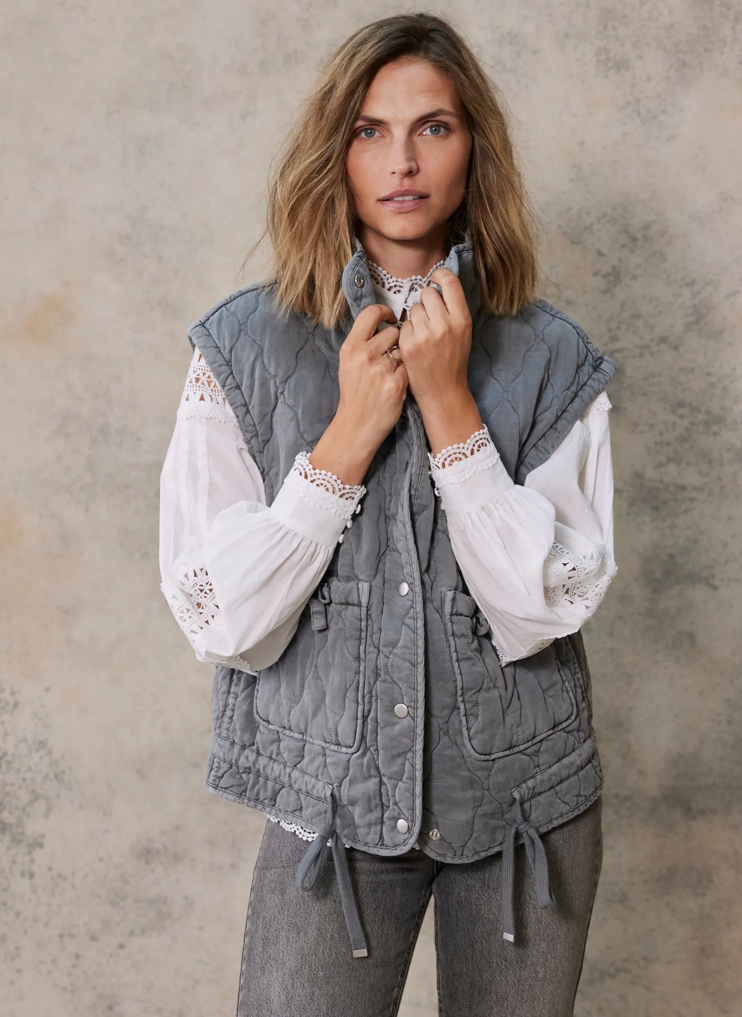 Grey Wash Quilted Gilet sold by Mint Velvet product image thumbnail 3
