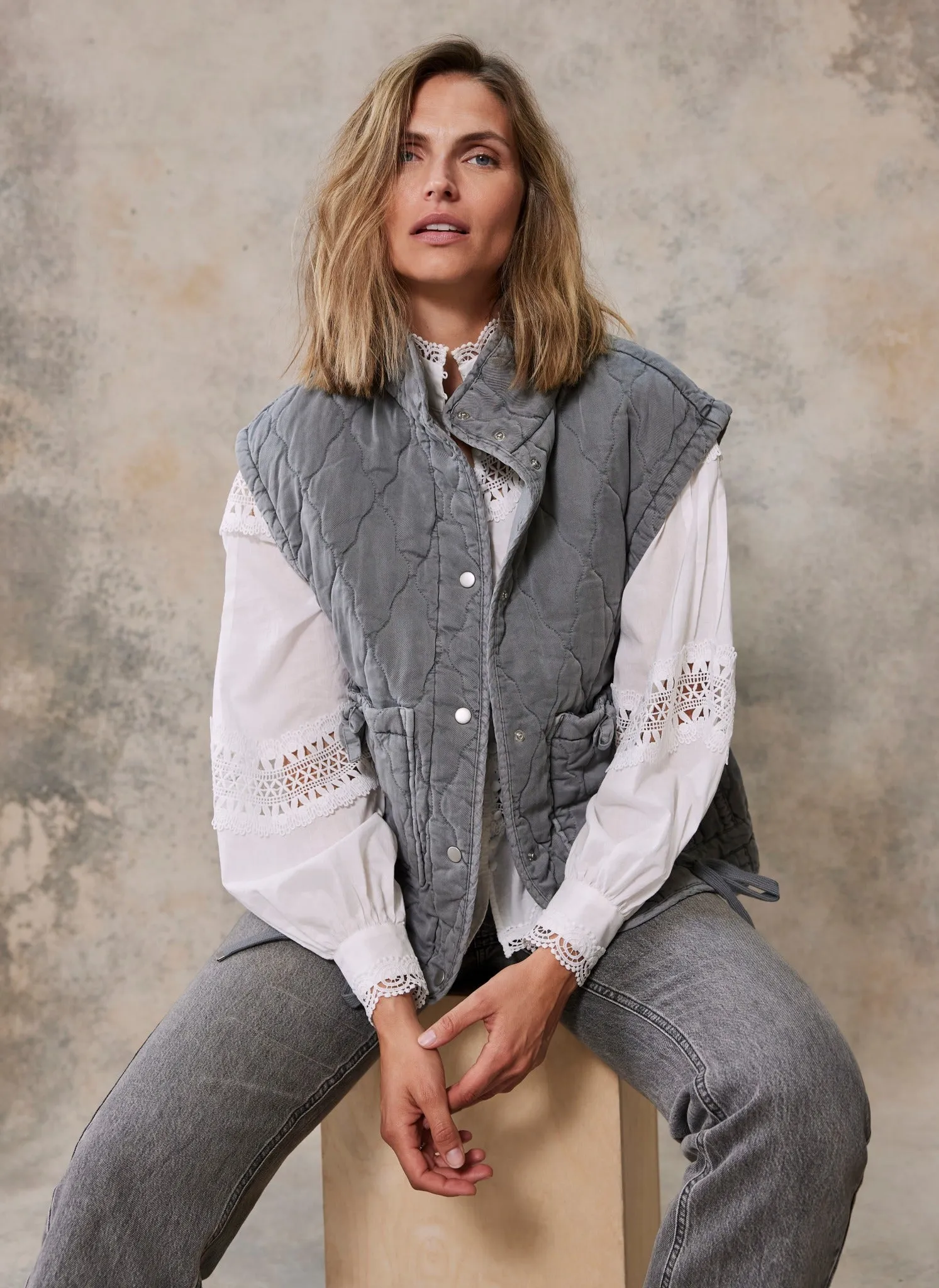 Grey Wash Quilted Gilet sold by Mint Velvet product image thumbnail 5