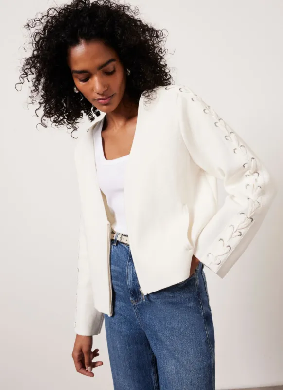 Cream Cotton Stitched Cardigan sold by Mint Velvet