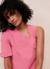 Pink Linen One Shoulder Top sold by Mint Velvet