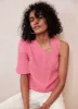 Pink Linen One Shoulder Top sold by Mint Velvet