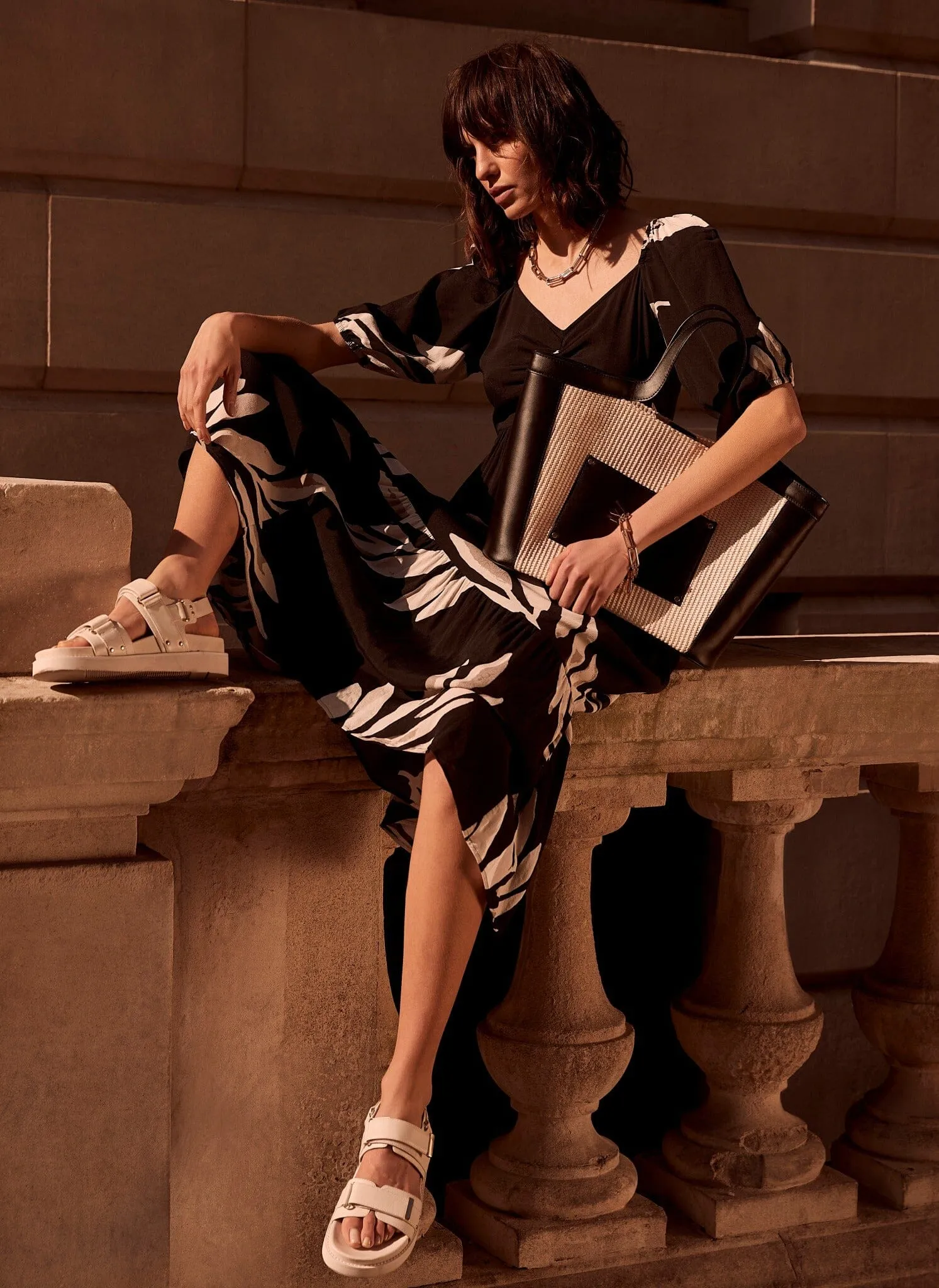 Poppy Print Black Maxi Dress sold by Mint Velvet