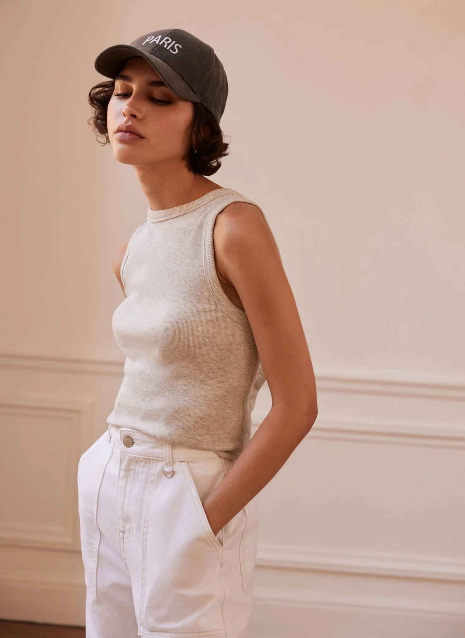 Light Grey High Neck Vest sold by Mint Velvet