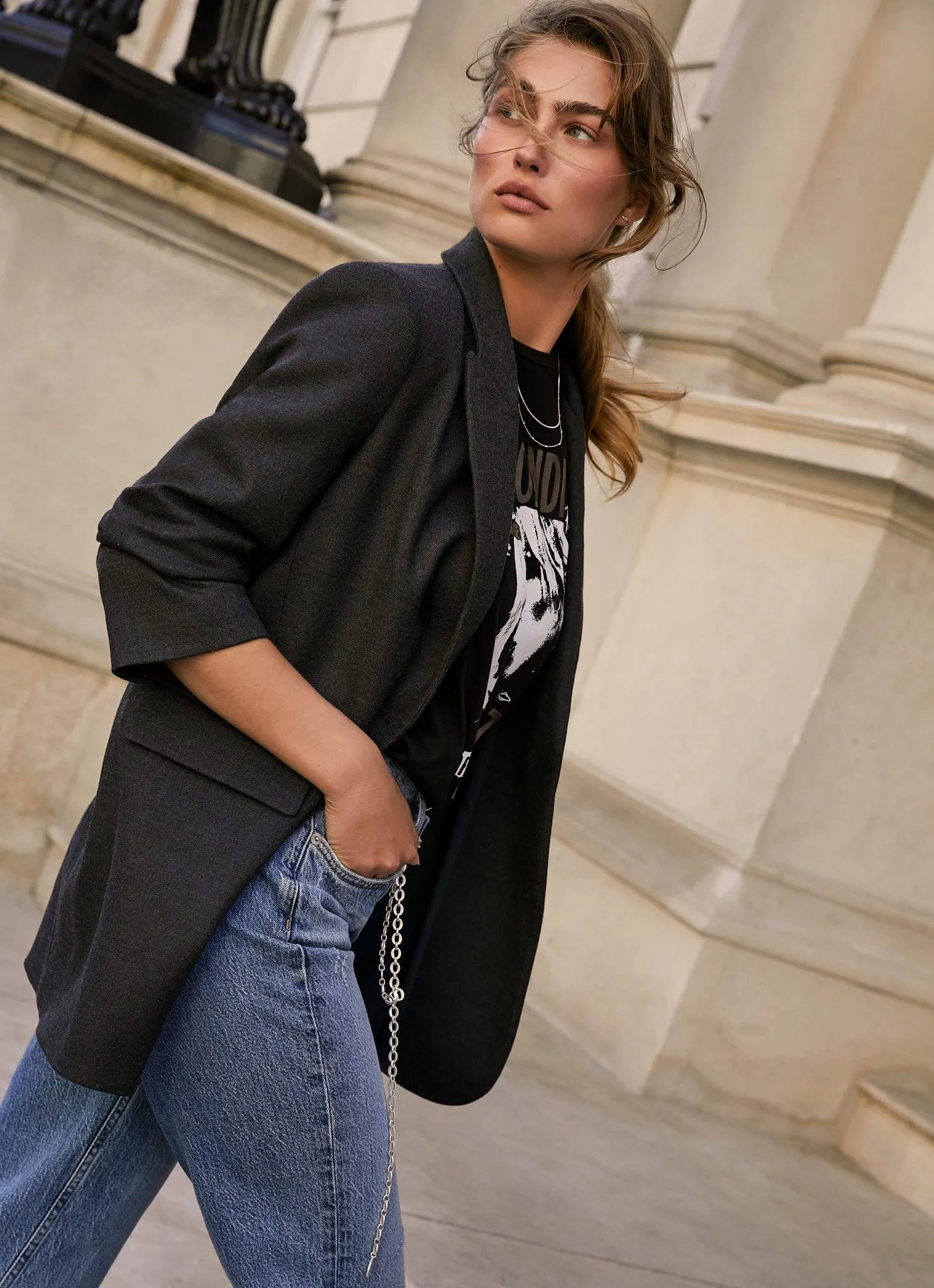 Dark Grey Relaxed Blazer sold by Mint Velvet