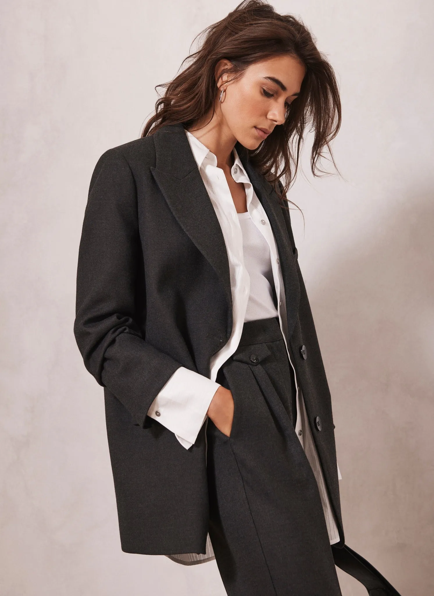 Dark Grey Relaxed Blazer sold by Mint Velvet product image thumbnail 5