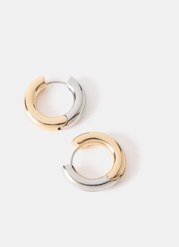 Mixed Metal Huggie Earrings sold by Mint Velvet