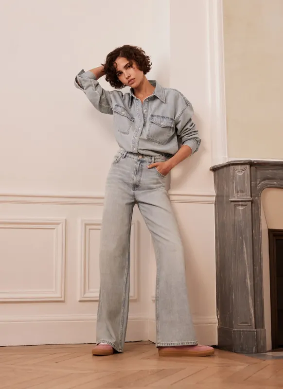 Light Indigo Super Soft Wide Jeans sold by Mint Velvet