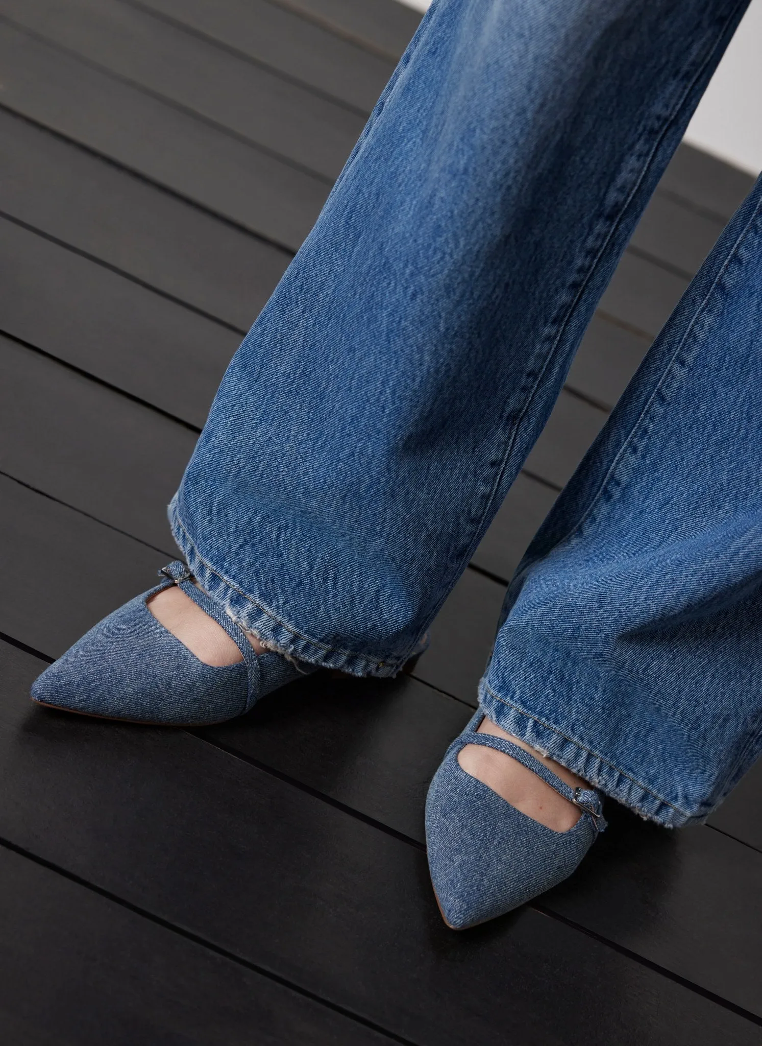 Blue Denim Flat Pumps sold by Mint Velvet