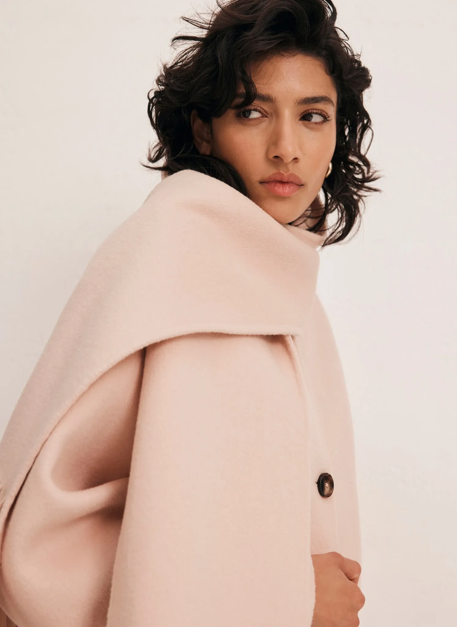 Pink Fringed Scarf Coat sold by Mint Velvet product image thumbnail 4