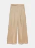 Gold Satin Pleated Wide Trousers sold by Mint Velvet