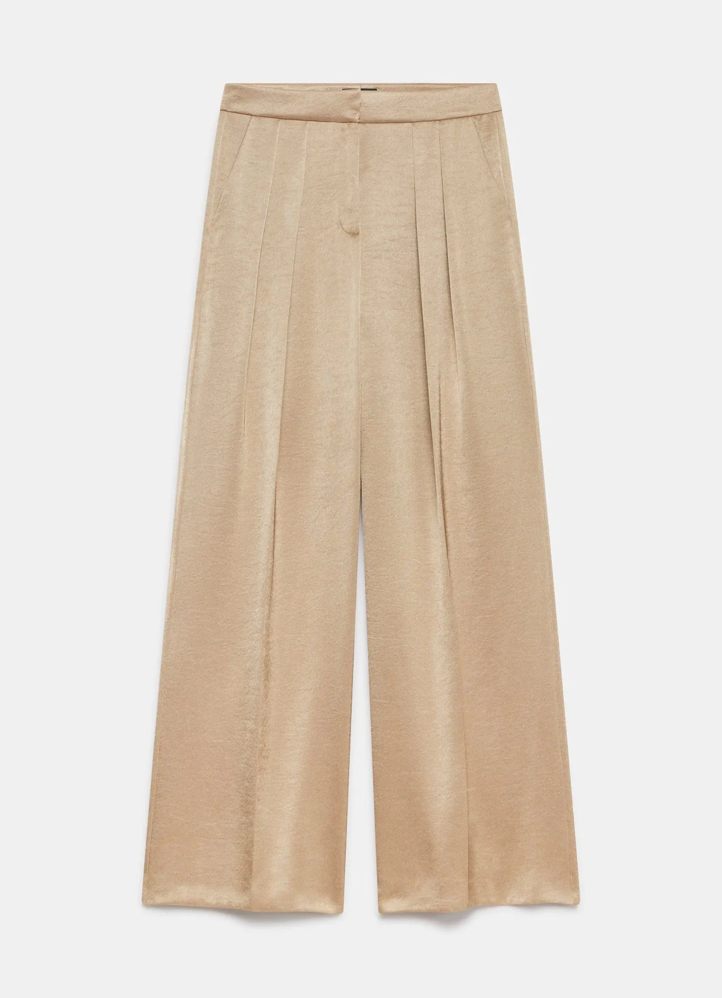Gold Satin Pleated Wide Trousers sold by Mint Velvet product image thumbnail 5