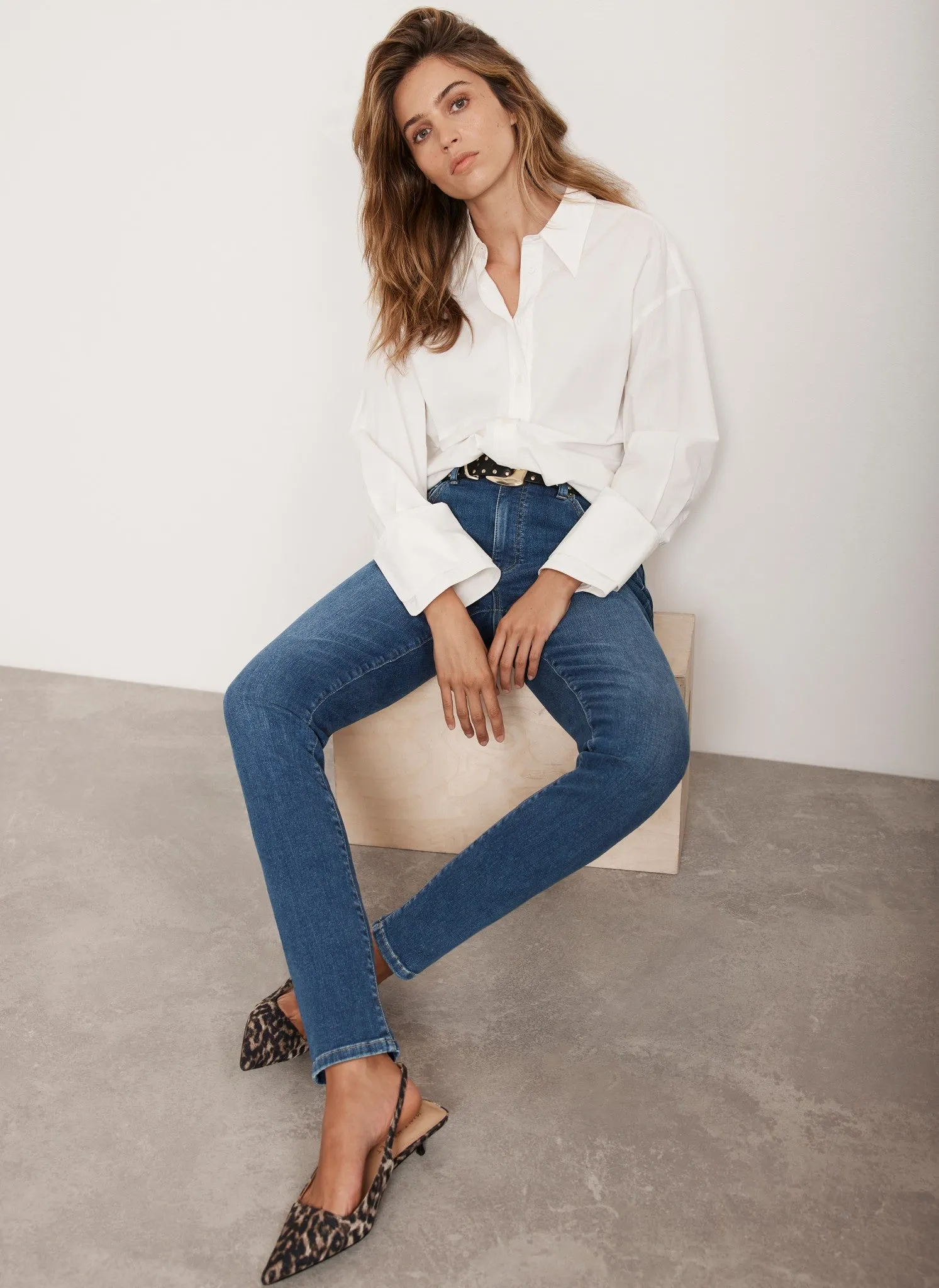Mid Indigo Sculpting Skinny Jeans sold by Mint Velvet