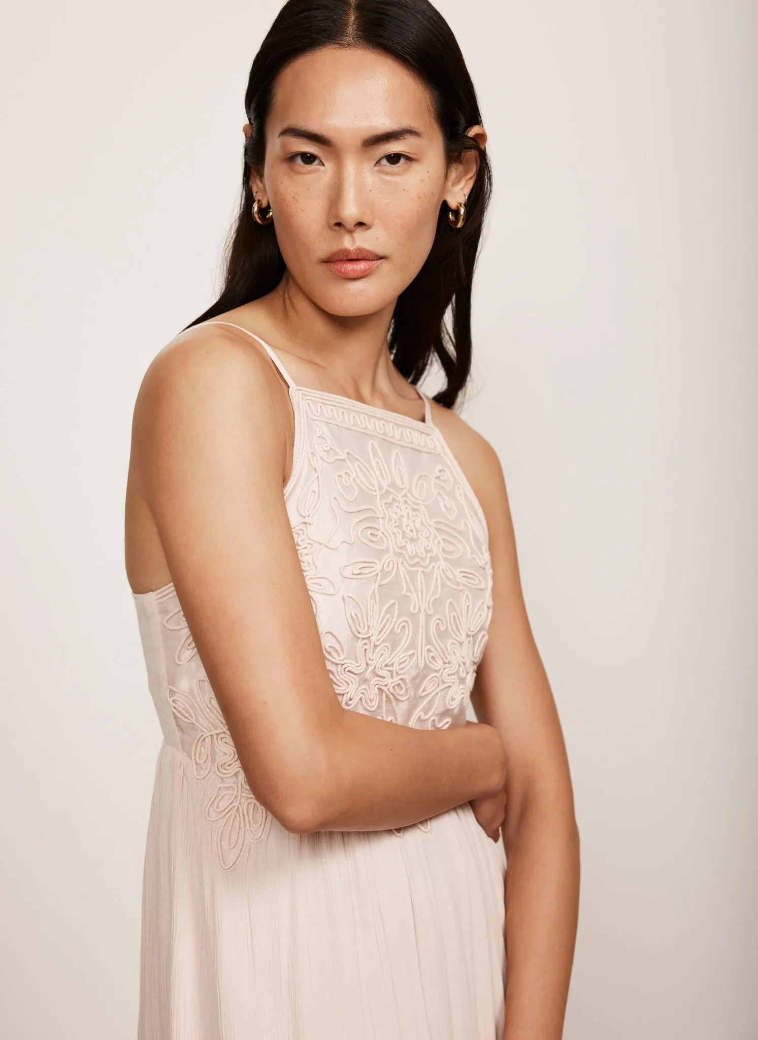 Pink Embroidered Halter Maxi Dress sold by Mint Velvet product image thumbnail 3