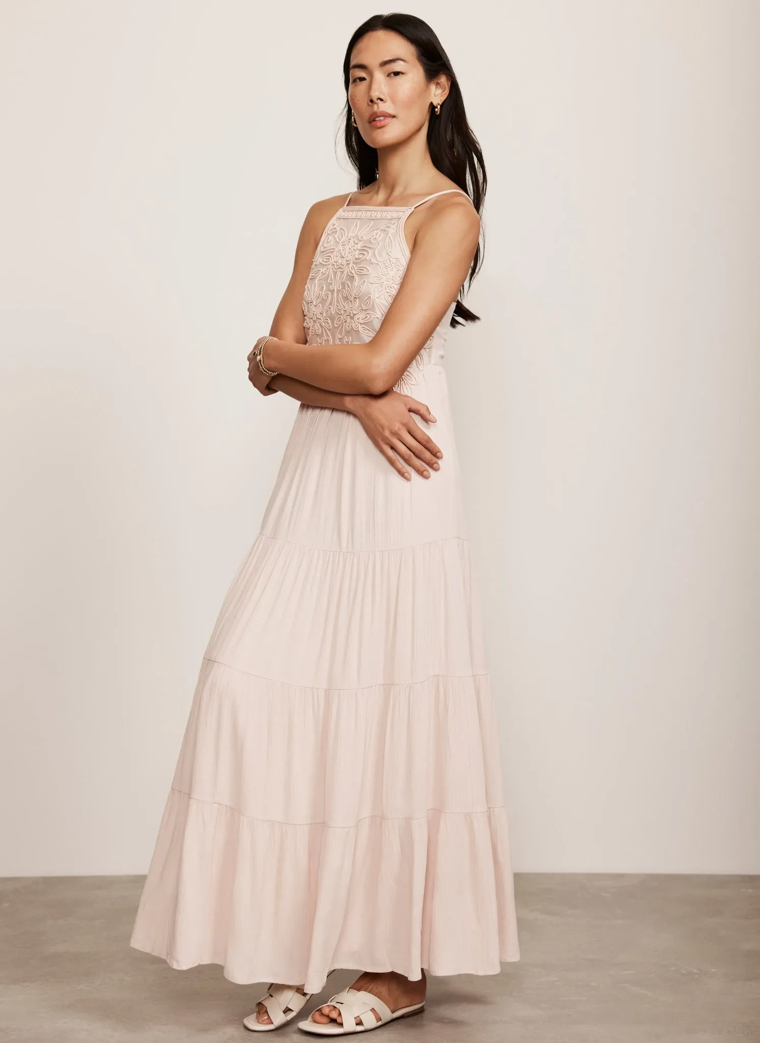 Pink Embroidered Halter Maxi Dress sold by Mint Velvet