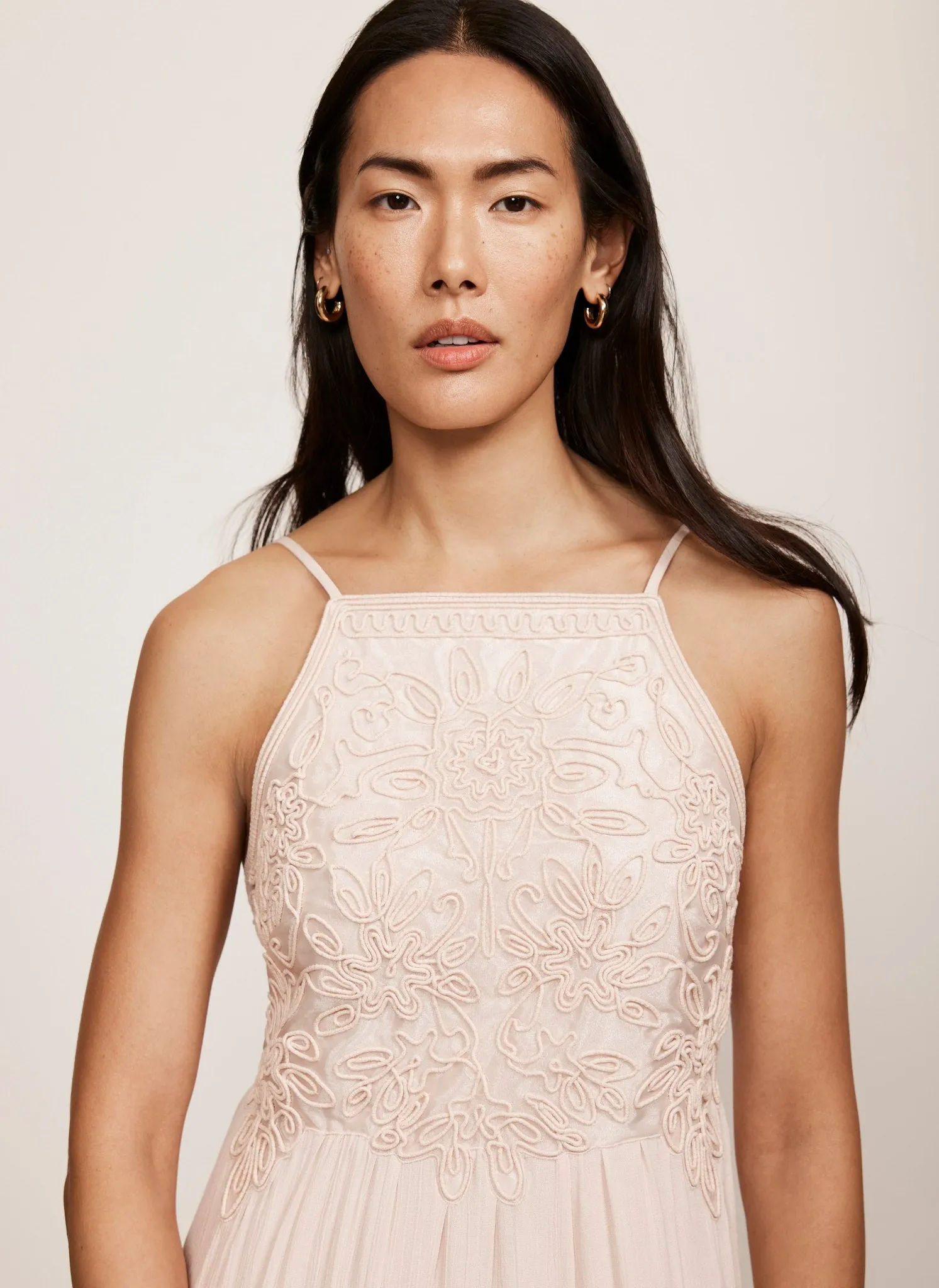 Pink Embroidered Halter Maxi Dress sold by Mint Velvet product image thumbnail 5