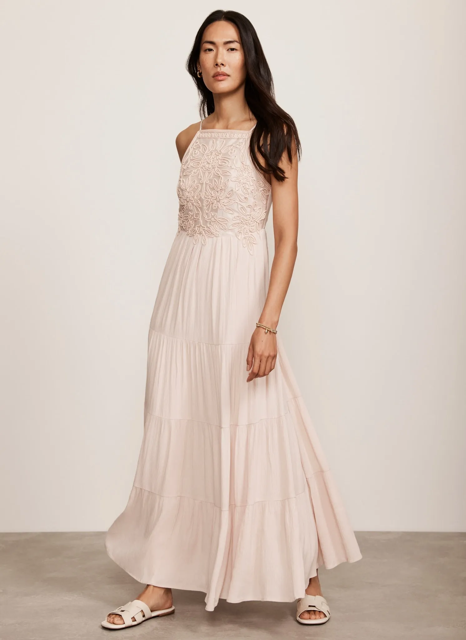 Pink Embroidered Halter Maxi Dress sold by Mint Velvet product image thumbnail 2