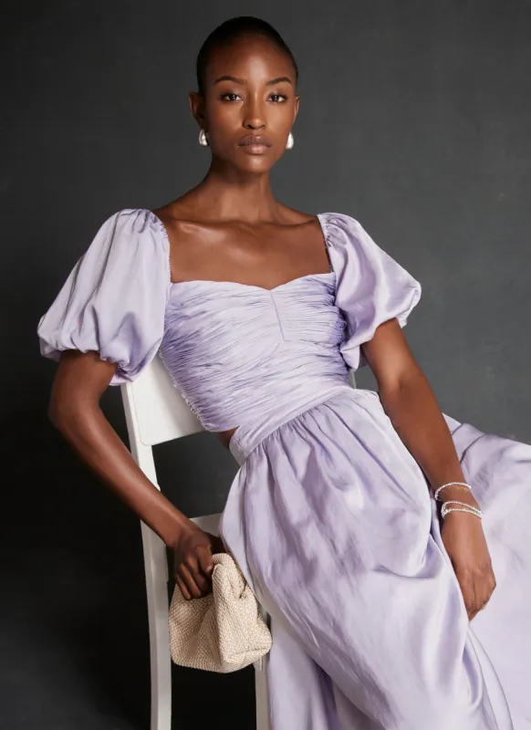 Lilac Pleated Cropped Top sold by Mint Velvet