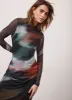 Abstract Print Mesh Midi Dress sold by Mint Velvet