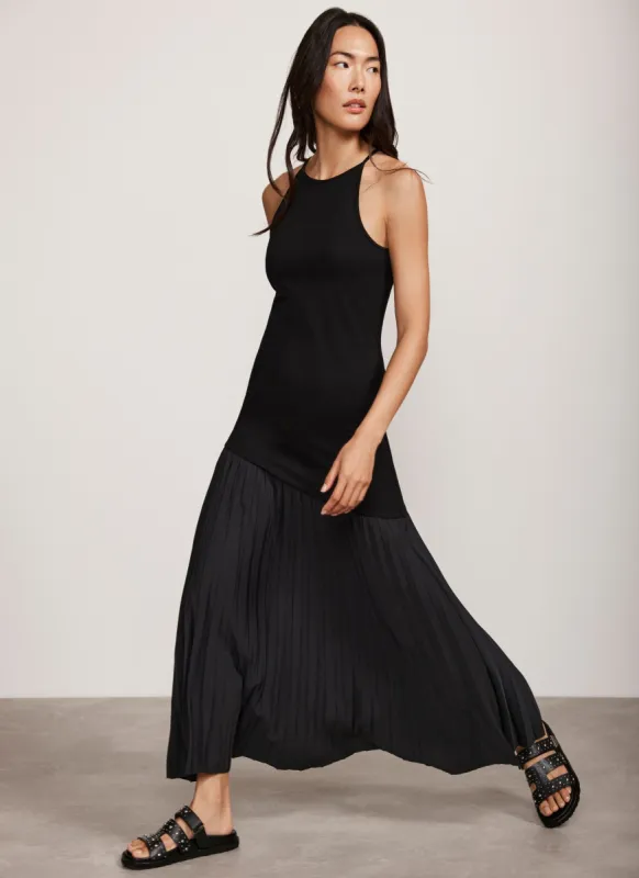Black Pleated Jersey Maxi Dress sold by Mint Velvet