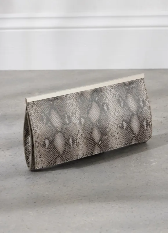 Snake Print Leather Clutch Bag sold by Mint Velvet