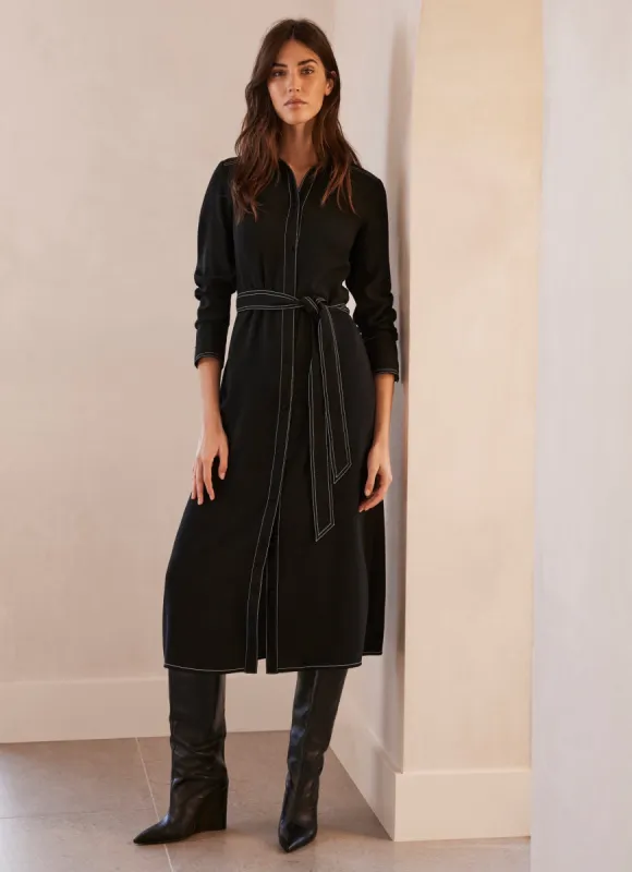 Black Midi Shirt Dress sold by Mint Velvet
