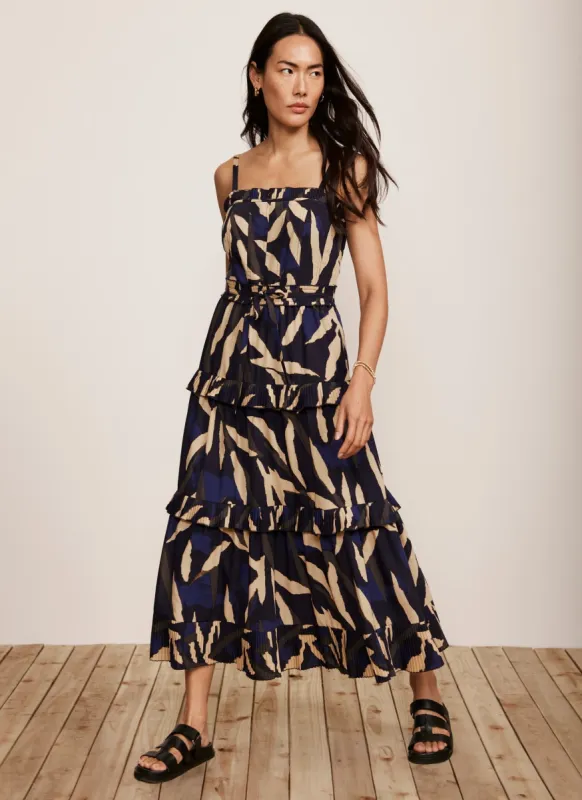 Navy Printed Midi Dress sold by Mint Velvet