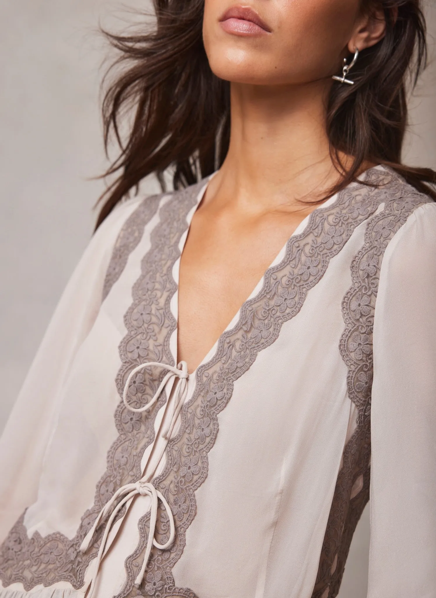 Neutral Embroidered Blouse sold by Mint Velvet product image thumbnail 4