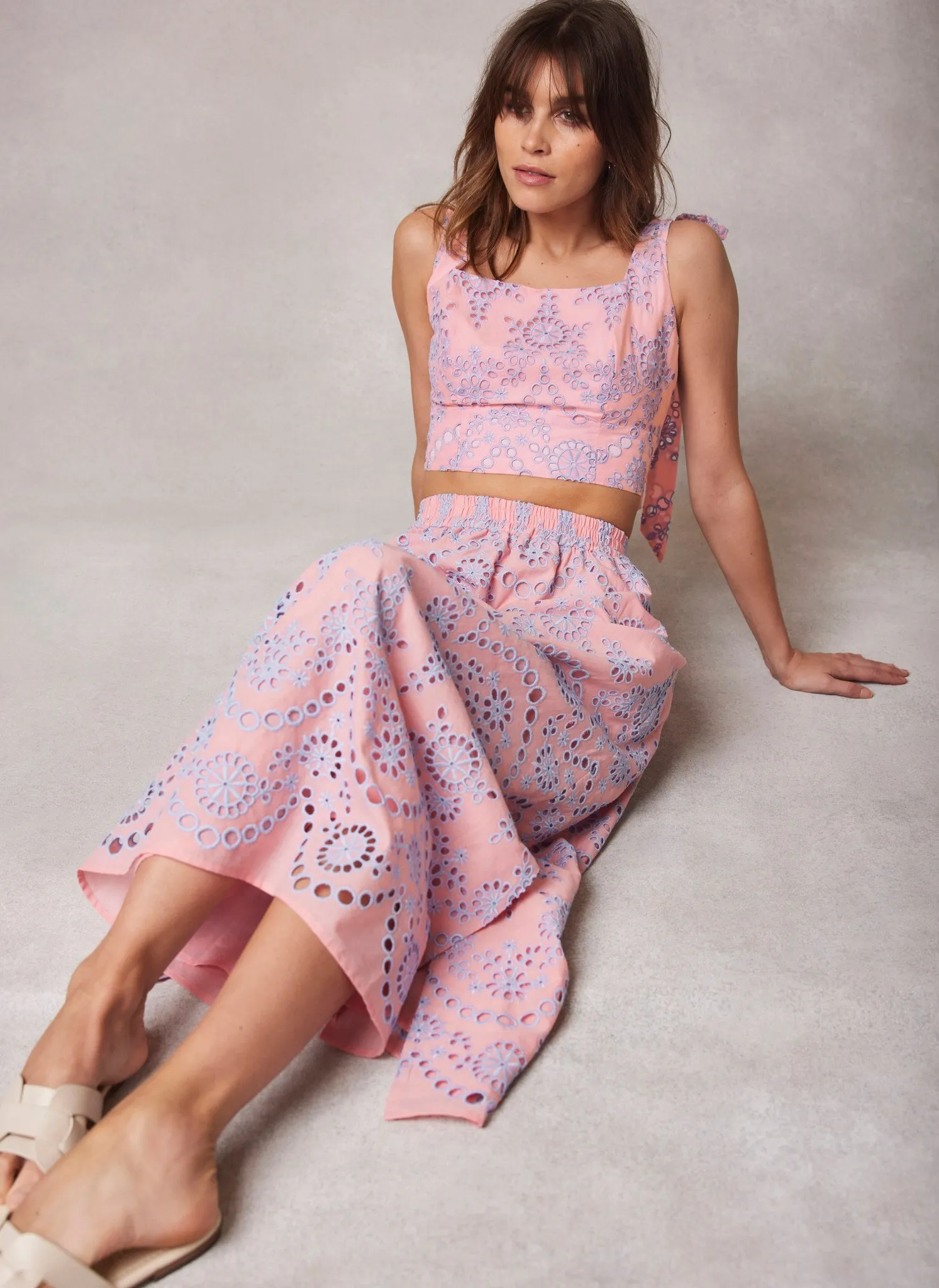 Pink Broderie Tie Top sold by Mint Velvet product image thumbnail 4