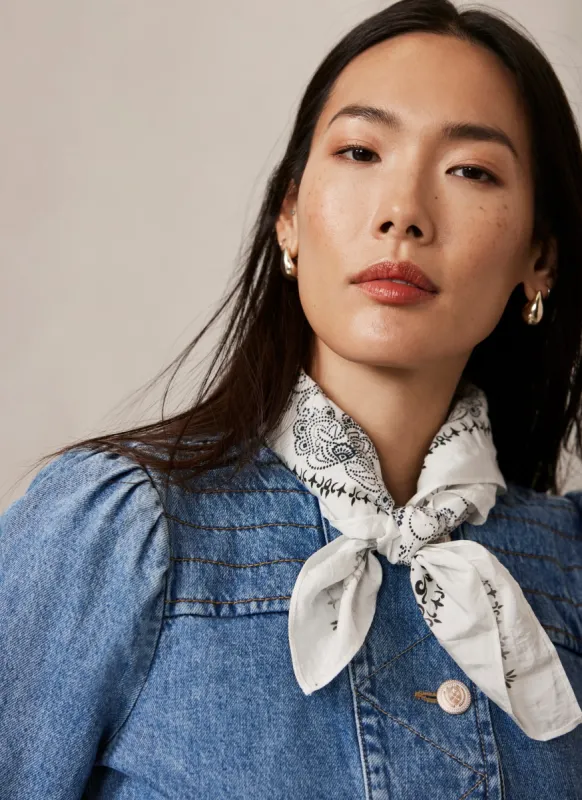 White Paisley Square Neck Scarf sold by Mint Velvet