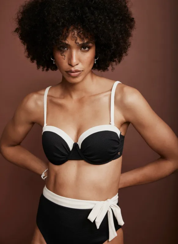 Black Balconette Bikini Top sold by Mint Velvet