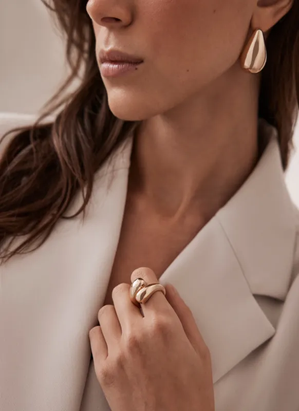 Gold Tone Curved Ring sold by Mint Velvet