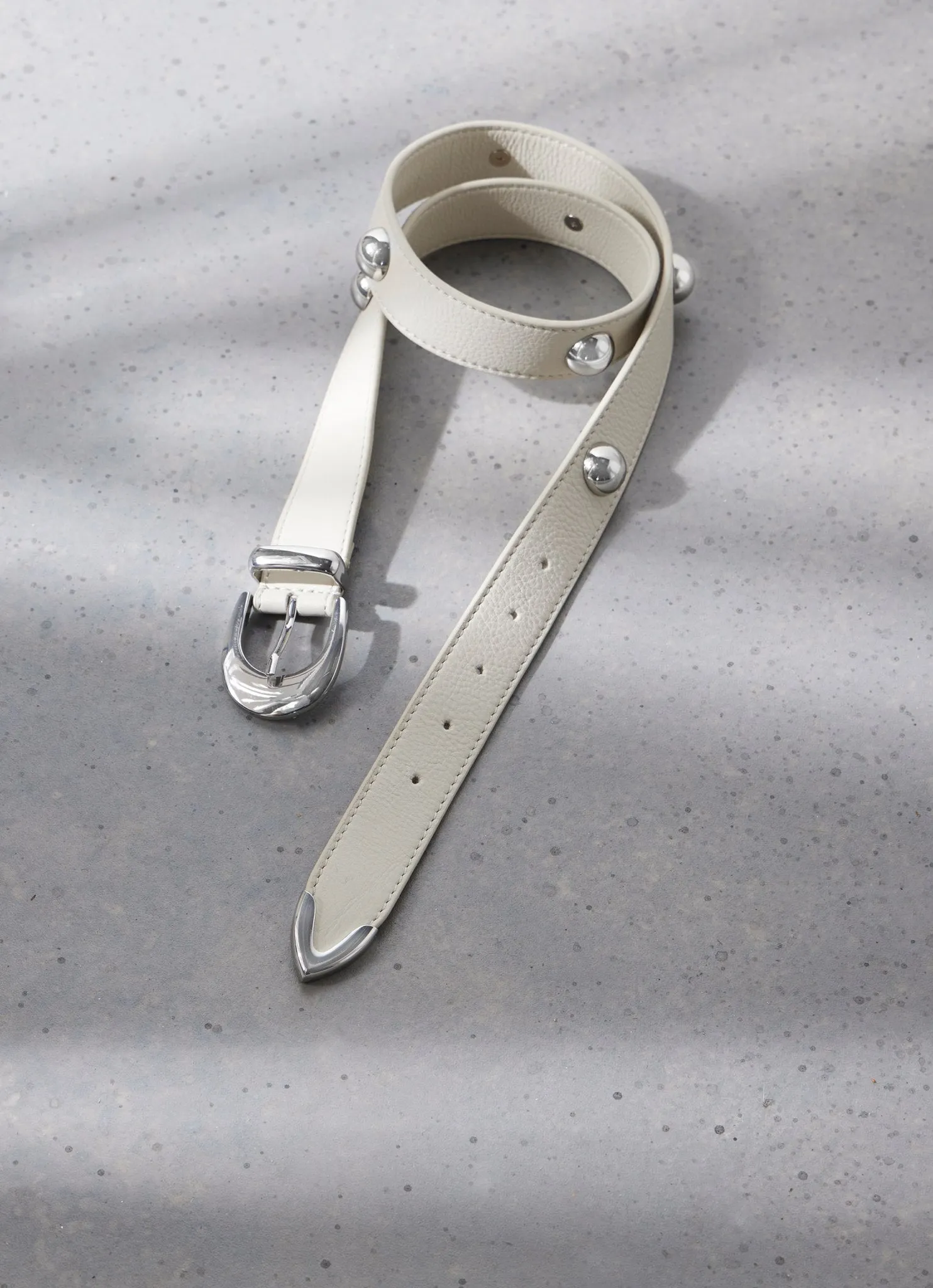 White Statement Leather Belt sold by Mint Velvet