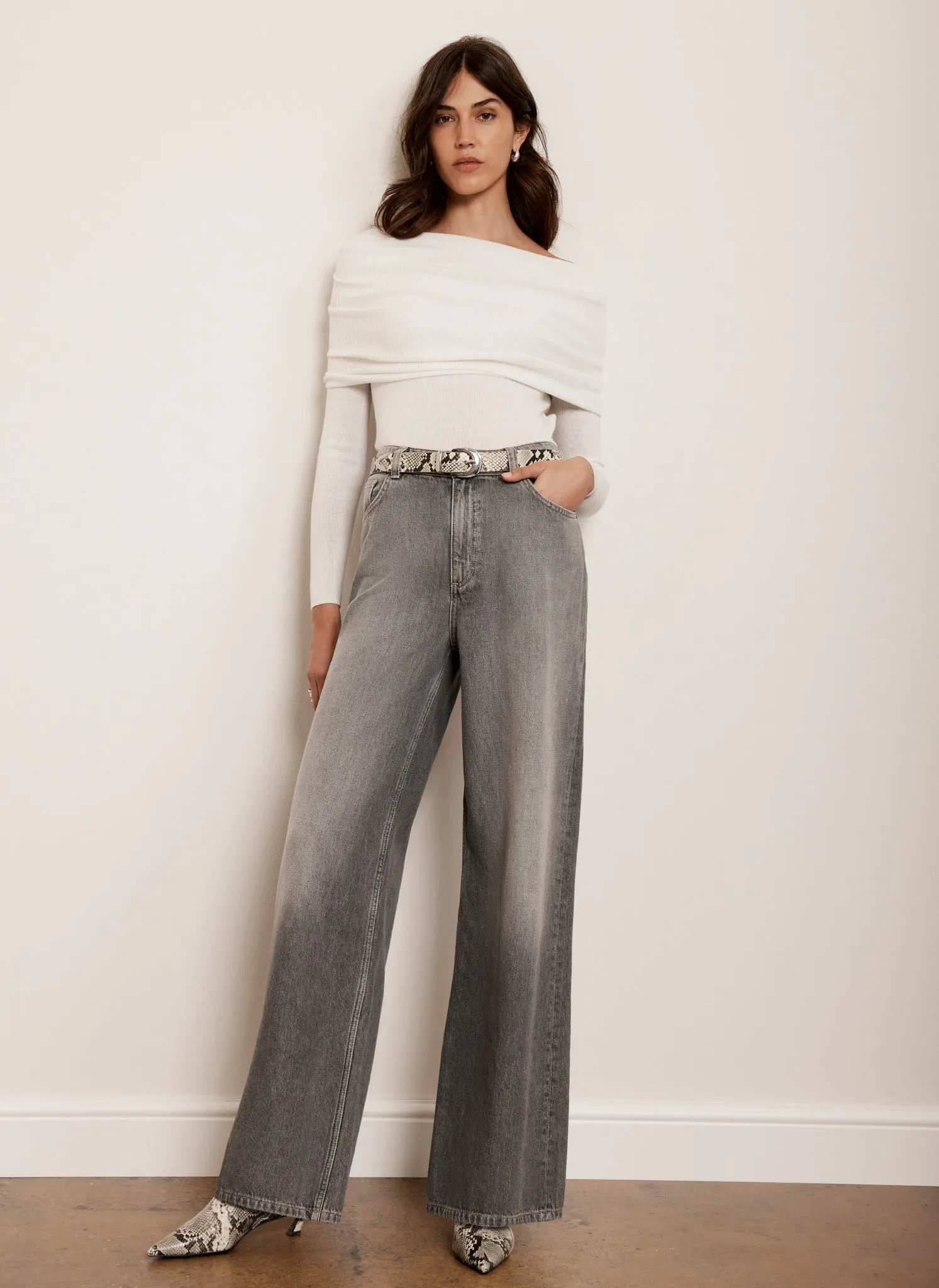Washed Grey Wide Leg Jean sold by Mint Velvet
